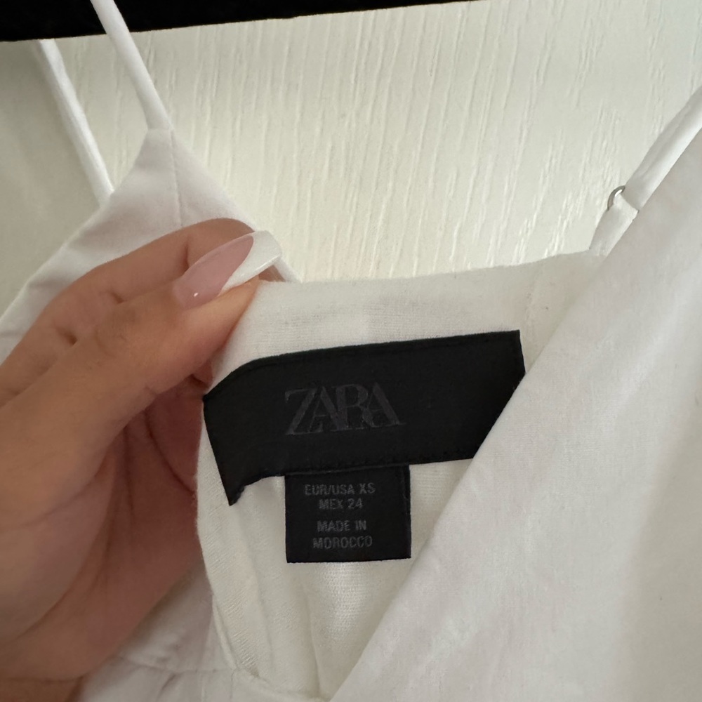 Zara White Spaghetti Strap dress - Picture 3 of 4